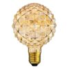 GloboStar® 99203 Λάμπα E27 P95 MTX Pineapple DIODE HP LED String 3W 300 lm 320° AC 85-265V Edison Retro με Μελί Γυαλί Ultra Θερμό Λευκό 2200 K