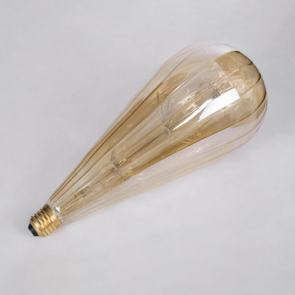 GloboStar® 99212 Λάμπα LED MTX Diode HP E27 BT125 BOMBSHELL Γλόμπος 1.8W 158lm 360° AC 220-240V IP20 Φ12.5 x Υ29cm Ultra Θερμό Λευκό 2200K με Μελί Γυαλί – Dimmable – 3 Years Warranty
