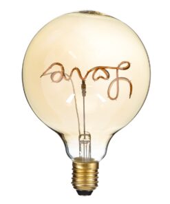 GloboStar® 99252 Λάμπα LED Ultra Thin Soft S Spiral Letter Filament E27 G125 LOVE Γλόμπος 2.4W 204lm 360° AC 220-240V IP20 Φ12.5 x Υ18cm Ultra Θερμό Λευκό 2200K με Μελί Γυαλί – Dimmable – 3 Years Warranty