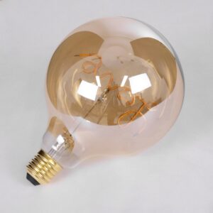 GloboStar® 99252 Λάμπα LED Ultra Thin Soft S Spiral Letter Filament E27 G125 LOVE Γλόμπος 2.4W 204lm 360° AC 220-240V IP20 Φ12.5 x Υ18cm Ultra Θερμό Λευκό 2200K με Μελί Γυαλί – Dimmable – 3 Years Warranty