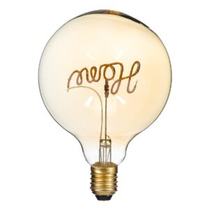 GloboStar® 99254 Λάμπα LED Ultra Thin Soft S Spiral Letter Filament E27 G125 HOME Γλόμπος 2.4W 204lm 360° AC 220-240V IP20 Φ12.5 x Υ18cm Ultra Θερμό Λευκό 2200K με Μελί Γυαλί – Dimmable – 3 Years Warranty