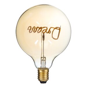 GloboStar® 99255 Λάμπα LED Ultra Thin Soft S Spiral Letter Filament E27 G125 DREAM Γλόμπος 2.4W 204lm 360° AC 220-240V IP20 Φ12.5 x Υ18cm Ultra Θερμό Λευκό 2200K με Μελί Γυαλί – Dimmable – 3 Years Warranty