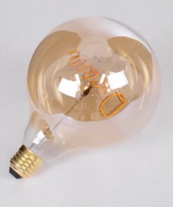 GloboStar® 99255 Λάμπα LED Ultra Thin Soft S Spiral Letter Filament E27 G125 DREAM Γλόμπος 2.4W 204lm 360° AC 220-240V IP20 Φ12.5 x Υ18cm Ultra Θερμό Λευκό 2200K με Μελί Γυαλί – Dimmable – 3 Years Warranty