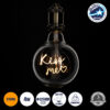 GloboStar® 99257 Λάμπα LED Ultra Thin Soft S Spiral Letter Filament E27 G125 KISS ME Γλόμπος 4W 340lm 360° AC 220-240V IP20 Φ12.5 x Υ18cm Ultra Θερμό Λευκό 2200K με Διάφανο Γυαλί – Dimmable – 3 Years Warranty