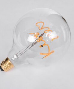 GloboStar® 99257 Λάμπα LED Ultra Thin Soft S Spiral Letter Filament E27 G125 KISS ME Γλόμπος 4W 340lm 360° AC 220-240V IP20 Φ12.5 x Υ18cm Ultra Θερμό Λευκό 2200K με Διάφανο Γυαλί – Dimmable – 3 Years Warranty