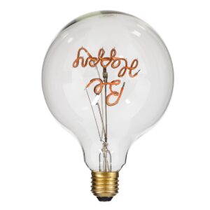 GloboStar® 99257 Λάμπα LED Ultra Thin Soft S Spiral Letter Filament E27 G125 KISS ME Γλόμπος 4W 340lm 360° AC 220-240V IP20 Φ12.5 x Υ18cm Ultra Θερμό Λευκό 2200K με Διάφανο Γυαλί – Dimmable – 3 Years Warranty