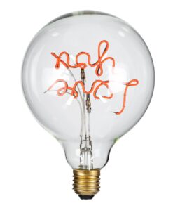 GloboStar® 99260 Λάμπα LED Ultra Thin Soft S Spiral Letter Filament E27 G125 LOVE YOU Γλόμπος 4W 340lm 360° AC 220-240V IP20 Φ12.5 x Υ18cm Κόκκινο με Διάφανο Γυαλί – Dimmable – 3 Years Warranty