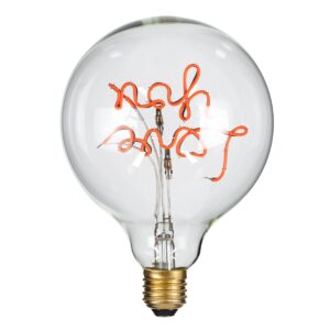 GloboStar® 99260 Λάμπα LED Ultra Thin Soft S Spiral Letter Filament E27 G125 LOVE YOU Γλόμπος 4W 340lm 360° AC 220-240V IP20 Φ12.5 x Υ18cm Κόκκινο με Διάφανο Γυαλί – Dimmable – 3 Years Warranty