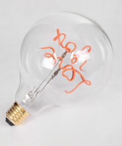GloboStar® 99260 Λάμπα LED Ultra Thin Soft S Spiral Letter Filament E27 G125 LOVE YOU Γλόμπος 4W 340lm 360° AC 220-240V IP20 Φ12.5 x Υ18cm Κόκκινο με Διάφανο Γυαλί – Dimmable – 3 Years Warranty
