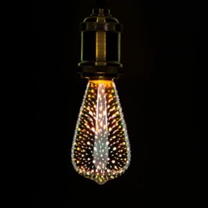 GloboStar® 99272 Λάμπα E27 ST64 LED FILAMENT 5W 300 lm 320° AC 85-265V Edison Retro με 3D Εφέ – Galaxy Extreme Glass 2700 K – 3D