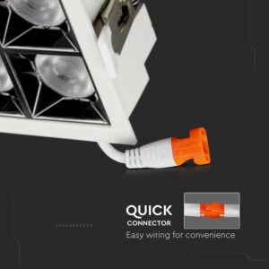 LED Φωτιστικό Χωνευτό 16W CRI>90 V-TAC PRO Samsung Chip 38° 1280lm Ψυχρό 5700K – 991