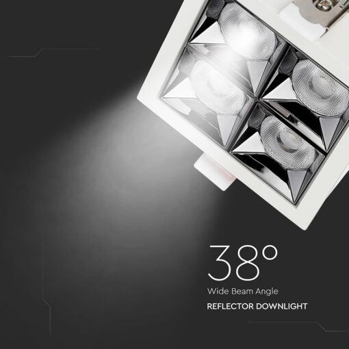 LED Φωτιστικό Χωνευτό 16W CRI>90 V-TAC PRO Samsung Chip 38° 1280lm Ψυχρό 5700K – 991