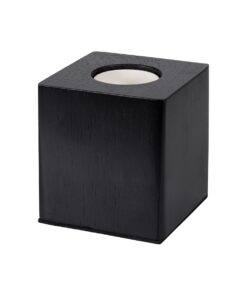 GloboStar® WOODBOX 99407 Μοντέρνο Επιτραπέζιο Φωτιστικό Πορτατίφ Μονόφωτο 1 x E27 AC220-240V με 1.35m Καλώδιο και Διακόπτη On/Off – Σώμα από Φυσικό Ξύλο – Μ7.6 x Π7.6 x Υ8.2cm – Μαύρος Έβενος – 5 Years Warranty