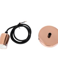 GloboStar® DOUITO 99422 Μοντέρνο Κρεμαστό Φωτιστικό Οροφής Ανάρτηση Μονόφωτο 1 x E27 AC220-240V με 1m Καλώδιο – Φ4 x Υ110cm – Χάλκινο – 5 Years Warranty