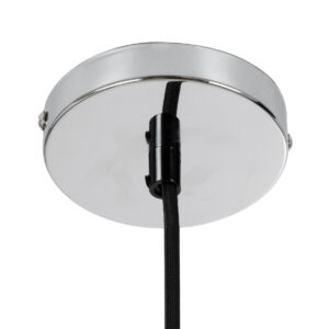 GloboStar® DOUITO 99423 Μοντέρνο Κρεμαστό Φωτιστικό Οροφής Ανάρτηση Μονόφωτο 1 x E27 AC220-240V με 1m Καλώδιο – Φ4 x Υ110cm – Χρώμιο Νίκελ – 5 Years Warranty