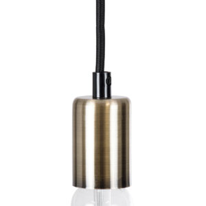 GloboStar® DOUITO 99424 Μοντέρνο Κρεμαστό Φωτιστικό Οροφής Ανάρτηση Μονόφωτο 1 x E27 AC220-240V με 1m Καλώδιο – Φ4 x Υ110cm – Μπρονζέ – 5 Years Warranty