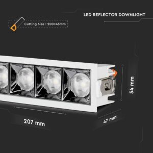 LED Φωτιστικό Χωνευτό 20W CRI>90 V-TAC PRO Samsung Chip 38° 1600lm Ψυχρό 5700K – 994