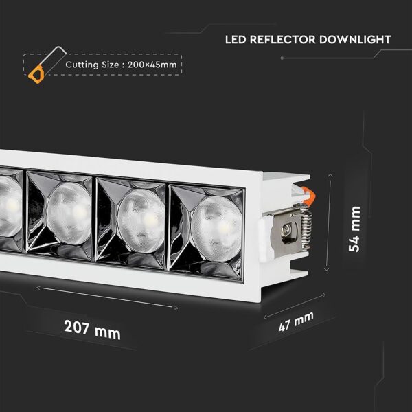 LED Φωτιστικό Χωνευτό 20W CRI>90 V-TAC PRO Samsung Chip 38° 1600lm Ψυχρό 5700K – 994