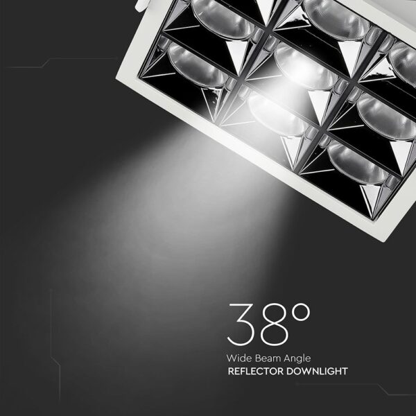 LED Φωτιστικό Χωνευτό 36W CRI>90 V-TAC PRO Samsung Chip 38° 2880lm Ψυχρό 5700K – 997