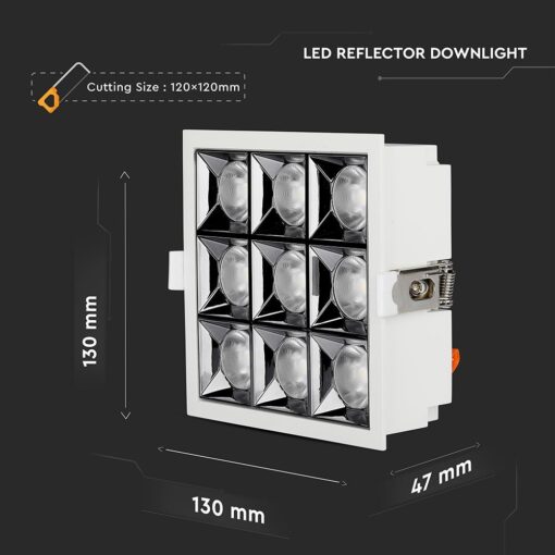 LED Φωτιστικό Χωνευτό 36W CRI>90 V-TAC PRO Samsung Chip 38° 2880lm Ψυχρό 5700K – 997