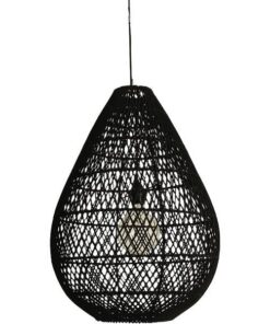 ΦΩΤΙΣΤΙΚΟ ΚΡΕΜΑΣΤΟ ΜΟΝΟΦΩΤΟ Ε27 D370x500 RATTAN ΜΑΥΡΟ EUROLAMP – 144-33020
