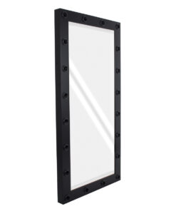 GloboStar® MAKEUP MIRROR-160×80-5 Μοντέρνος Καθρέπτης Μακιγιάζ με Πλαίσιο Φυσικού Ξύλου με Διακόπτη On/Off 20 x E27 AC220-240V – Μ80 x Π7 x Υ160cm – Μαύρος Έβενος