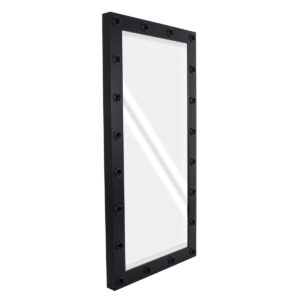 GloboStar® MAKEUP MIRROR-160×80-5 Μοντέρνος Καθρέπτης Μακιγιάζ με Πλαίσιο Φυσικού Ξύλου με Διακόπτη On/Off 20 x E27 AC220-240V – Μ80 x Π7 x Υ160cm – Μαύρος Έβενος