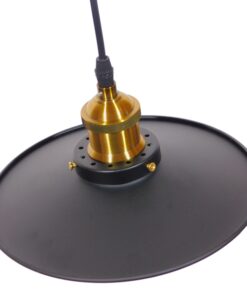 GloboStar® CARAVEL 01042 Vintage Industrial Κρεμαστό Φωτιστικό Οροφής Μονόφωτο Μαύρο Μεταλλικό Καμπάνα Φ36 x Y13cm