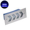 GloboStar® WALLLIGHT-ARINA 90673 Χωνευτό Φωτιστικό Τοίχου LED 6W 600lm 120° DC 24V Αδιάβροχο IP67 Μ17 x Π7 x Υ5.5cm Μπλε – Ανοξείδωτο Ατσάλι – 3 Years Warranty