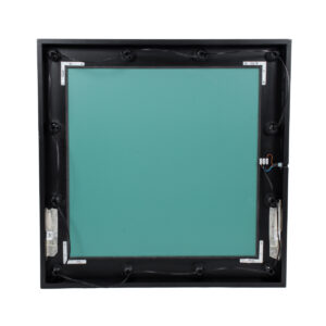 GloboStar® MAKEUP MIRROR-80×80-5 Μοντέρνος Καθρέπτης Μακιγιάζ με Πλαίσιο Φυσικού Ξύλου με Διακόπτη On/Off 12 x E27 AC220-240V – Μ80 x Π7 x Υ80cm – Μαύρος Έβενος