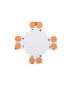 GloboStar® 70707 Connector + Cross για Όλες τις Μονόχρωμες Ταινίες LED 8mm M2.4 x Π2.4 x Y0.4cm