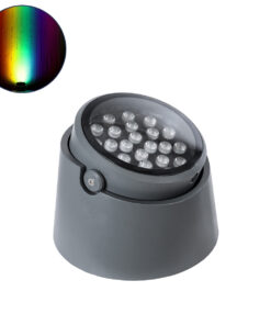 GloboStar® FLOOD-RANA 90751 Κινούμενος Προβολέας – Σποτ Φωτισμού Wall Washer για Φωτισμό Κτιρίων LED 36W 3060lm 5° DC 24V Αδιάβροχο IP67 Φ26 x Υ18cm RGBW DMX512 – Γκρι Ανθρακί – 3 Χρόνια Εγγύηση