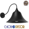 GloboStar® BELL 01038 Vintage Industrial Φωτιστικό Τοίχου Απλίκα Μονόφωτο Μαύρο Καμπάνα Φ30 x Μ35 x Π30 x Υ30cm