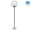 GloboStar® VERSAILLES 01542 Μοντέρνο Φωτιστικό Δαπέδου Μονόφωτο Μεταλλικό Μαύρο με Milky Γυαλί Φ35 x Υ170cm