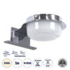 GloboStar® KIARA 60402 Μοντέρνο Φωτιστικό Τοίχου – Απλίκα Καθρέπτη Μπάνιου με 3 Τρόπους Τοποθέτησης LED 5W 560lm 120° AC 220-240V IP44 Μ10 x Π13 x Υ3cm – Φυσικό Λευκό 4500K – Χρώμιο Νίκελ – 3 Χρόνια Εγγύηση