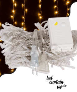 85800 Διακοσμητική Κουρτίνα 3 x 2 Μέτρα με Controller 8 Προγραμμάτων Φωτισμού – Επεκτεινόμενη 240 LED 6W AC 230V με Διάφανο Καλώδιο & Πρίζα Schuko IP20 Θερμό Λευκό 3000K Μ3 x Υ2m