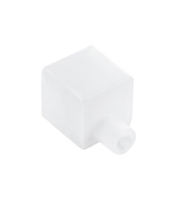 GloboStar® CON-NEONIO 90768 Τάπα Σιλικόνης Σύνδεσης & Τερματική για την NEONIO Digital Neon Flex LED 14.4W/m 12VDC με Π1.4 x Υ1.4cm – Διάφανη – Μ2.3 x Π1.6 x Υ1.6cm