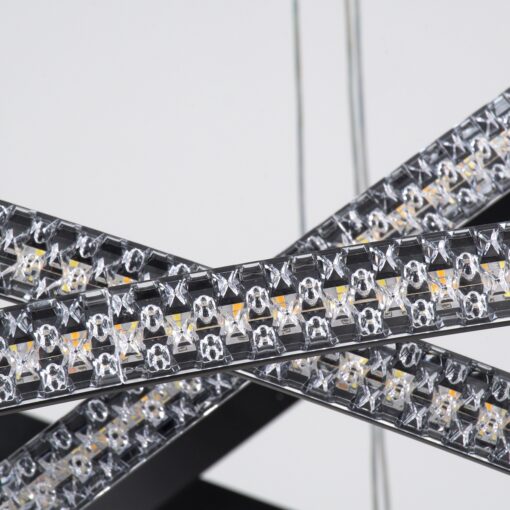 GloboStar® DIAMOND TRIO 61140 Κρεμαστό Φωτιστικό Δαχτυλίδι-Κύκλος LED CCT 150W 18379lm 360° AC 220-240V – Εναλλαγή Φωτισμού μέσω Τηλεχειριστηρίου All In One Ψυχρό 6000k+Φυσικό 4500k+Θερμό 2700k Dimmable Φ60+80+100cm – Μαύρο – 3 Years Warranty
