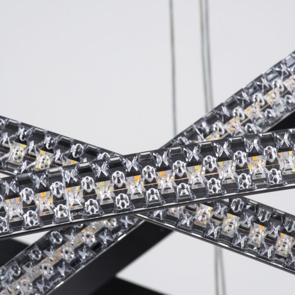 GloboStar® DIAMOND TRIO 61140 Κρεμαστό Φωτιστικό Δαχτυλίδι-Κύκλος LED CCT 150W 18379lm 360° AC 220-240V – Εναλλαγή Φωτισμού μέσω Τηλεχειριστηρίου All In One Ψυχρό 6000k+Φυσικό 4500k+Θερμό 2700k Dimmable Φ60+80+100cm – Μαύρο – 3 Years Warranty