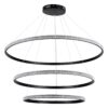 GloboStar® DIAMOND TRIO 61140 Κρεμαστό Φωτιστικό Δαχτυλίδι-Κύκλος LED CCT 150W 18379lm 360° AC 220-240V – Εναλλαγή Φωτισμού μέσω Τηλεχειριστηρίου All In One Ψυχρό 6000k+Φυσικό 4500k+Θερμό 2700k Dimmable Φ60+80+100cm – Μαύρο – 3 Years Warranty