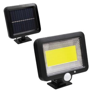 GloboStar® 71460 Αυτόνομος Ηλιακός Προβολέας LED 100 COB 20W 1200lm με Ενσωματωμένη Μπαταρία 2400mAh – Φωτοβολταϊκό Πάνελ με Αισθητήρα Ημέρας-Νύχτας – PIR Αισθητήρα Κίνησης Αδιάβροχο IP65 Ψυχρό Λευκό 6000K