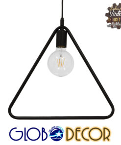 GloboStar® DELTA 01580 Μοντέρνο Κρεμαστό Φωτιστικό Οροφής Μονόφωτο 1 x E27 Μαύρο Μεταλλικό Μ38 x Π4 x Υ33cm