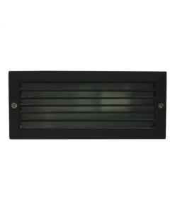 Φωτιστικό Τοίχου Χωνευτό Διαδρόμων/Σκαλοπατιών1xE27 Αλουμινίου με Γρίλιες Μαύρο 10x23cm Ματ Γυαλί IP54 ACA – AC.045GL63B