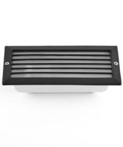 Φωτιστικό Τοίχου Χωνευτό Διαδρόμων/Σκαλοπατιών1xE27 Αλουμινίου με Γρίλιες Γκρι 10x23cm Ματ Γυαλί IP54 ACA – AC.045GL63GDS