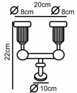 Φωτιστικό Σποτ Τοίχου Κήπου 2xE27 Ενισχυμένο Πλαστικό Μαύρο 22cm ACA – AC.045GL78
