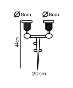 Φωτιστικό Κήπου Σποτ Καρφωτό 2xE27 PAR38 Μαύρο IP54 ACA – AC.045GL79