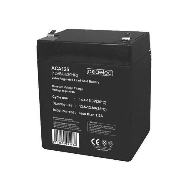 ΜΠΑΤΑΡΙΑ AGM VRLA 12V 5AH/20HR (F1 τερματικό) ACA – ACA125