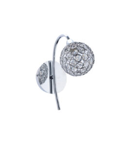 Απλίκα Φωτιστικό Τοίχου 1XG9 Μεταλλικό Χρώμιο Με Κρυστάλλινη Μπάλα ACA DECOR – AD2012001W
