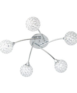 Φωτιστικό Οροφής 5XG9 Μεταλλικό Χρώμιο Με Κρυστάλλινες Μπάλες ACA DECOR – AD2012005C