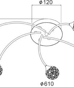 Φωτιστικό Οροφής 5XG9 Μεταλλικό Χρώμιο Με Κρυστάλλινες Μπάλες ACA DECOR – AD2012005C